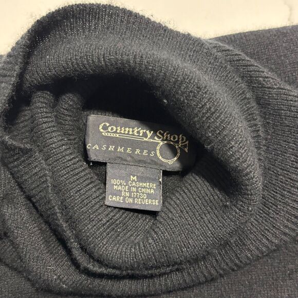 100% Cashmere COUNTRY SHOP | Women’s Black Turtleneck Long Sleeve Sweater Size M - Picture 8 of 16